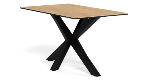 Stół Heaven 135 cm blat ceramika dąb / nogi czarny