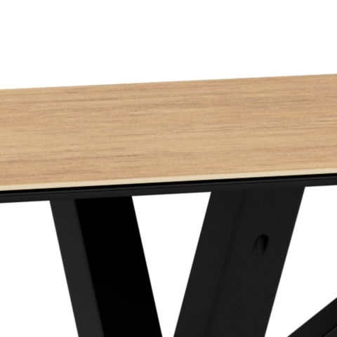Stół Heaven 135 cm blat ceramika dąb / nogi czarny