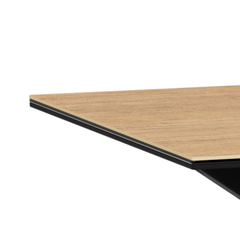 Stół Heaven 135 cm blat ceramika dąb / nogi czarny