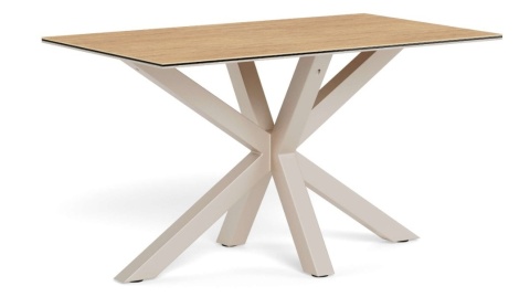 Stół Heaven 135 cm blat ceramika dąb / nogi kaszmir