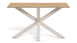 Stół Heaven 135 cm blat ceramika dąb / nogi kaszmir