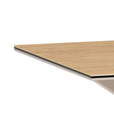 Stół Heaven 135 cm blat ceramika dąb / nogi kaszmir