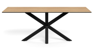 Stół Heaven 200 cm blat ceramika dąb / nogi czarny