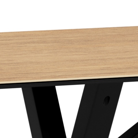 Stół Heaven 200 cm blat ceramika dąb / nogi czarny