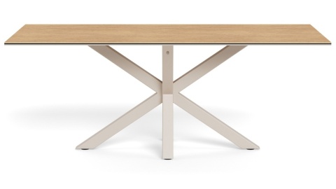 Stół Heaven 200 cm blat ceramika dąb / nogi kaszmir
