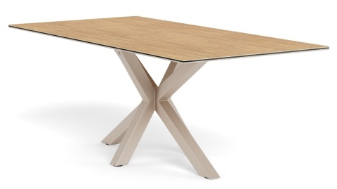 Stół Heaven 200 cm blat ceramika dąb / nogi kaszmir