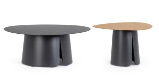 BIZZOTTO zestaw stolików kawowych HAYDEN szary