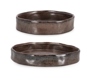 BIZZOTTO zestaw tac dekoracjnych PAVLOS brązowy