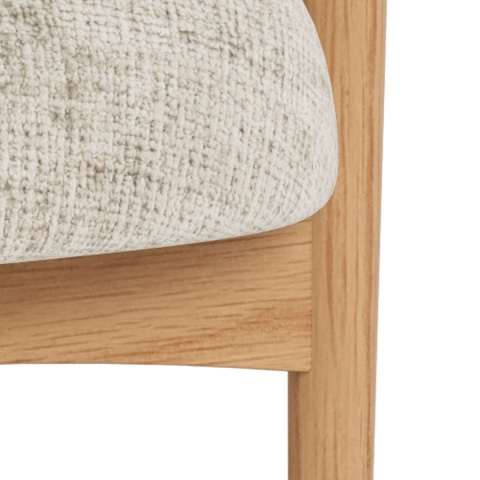 Fotel Auckland z podłokietnikami dąb / beżowy Juto trudnopalny