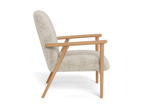 Fotel Auckland z podłokietnikami dąb / beżowy Juto trudnopalny