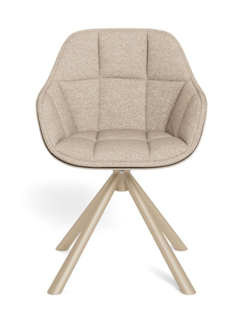 Krzesło obrotowe Lenny beżowe polipropylen / zdejmowana tapicerka