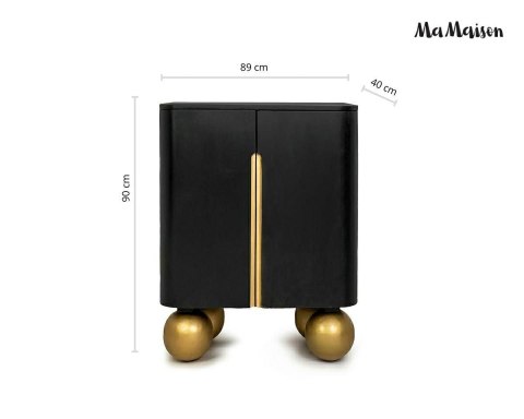 MaMaison komoda ORGANIC SHORT czarna / złota / drewno