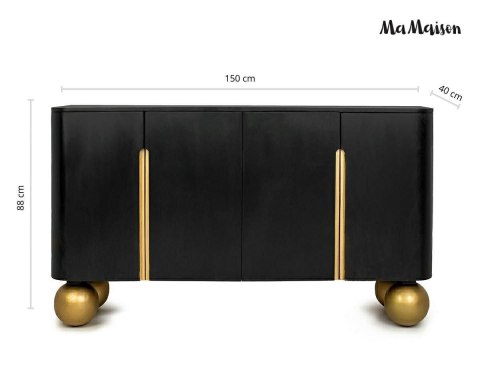 MaMaison komoda ORGANIC czarna / złota / drewno