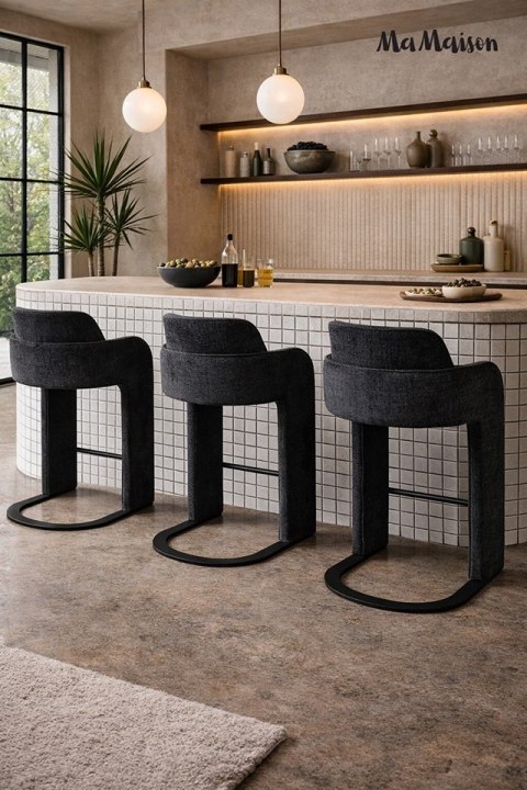 MaMaison krzesło barowe BORA czarne