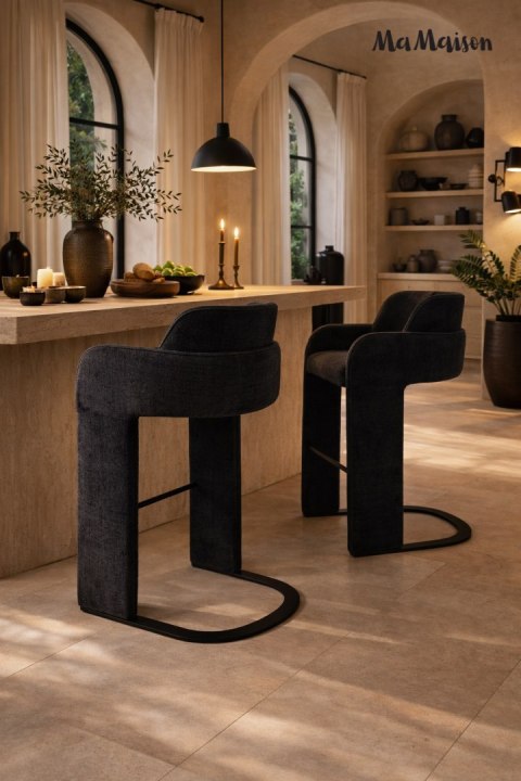MaMaison krzesło barowe BORA czarne