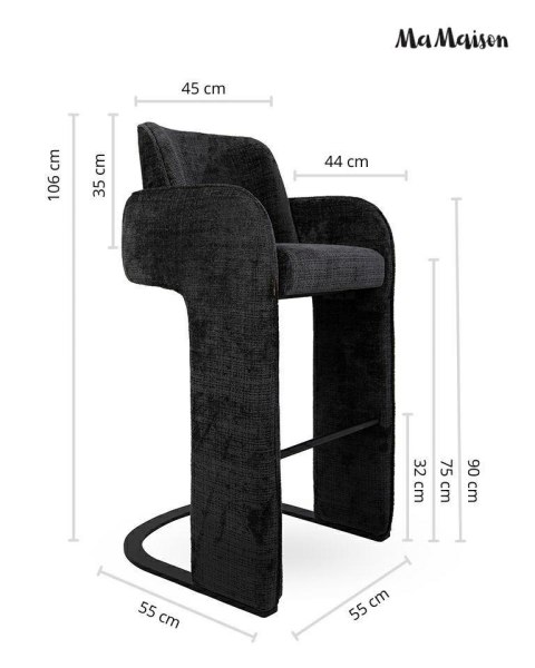 MaMaison krzesło barowe BORA czarne