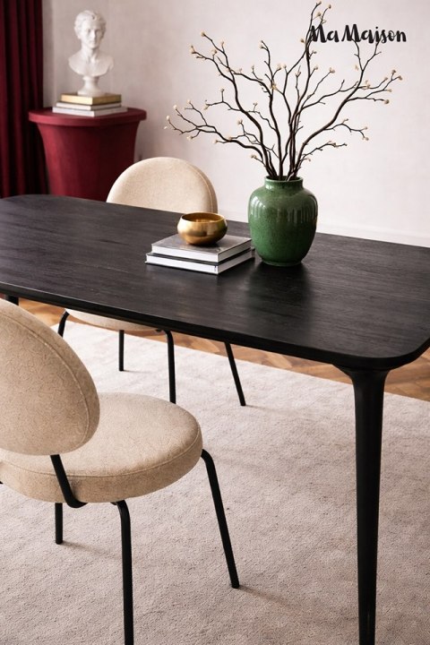 MaMaison stół jadalniany LAMINAR 200 czarny / drewno