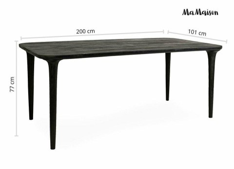 MaMaison stół jadalniany LAMINAR 200 czarny / drewno
