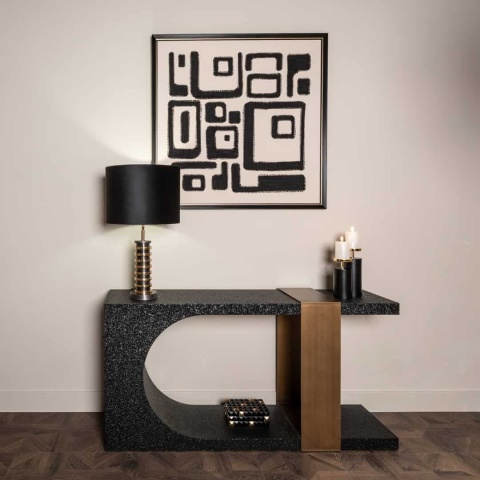 RICHMOND konsola BAZEL czarno-złota szczotkowane złoto Alexander Jones