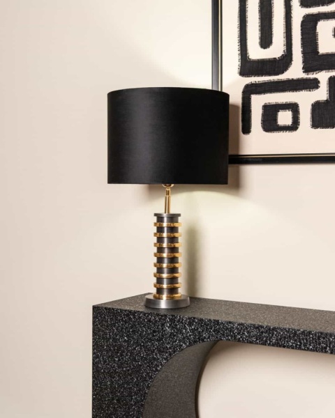 RICHMOND konsola BAZEL czarno-złota szczotkowane złoto Alexander Jones