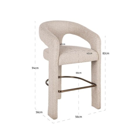 RICHMOND krzesło barowe BELLE 66 beżowe