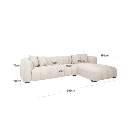 RICHMOND sofa narożna NOVARO R beżowa