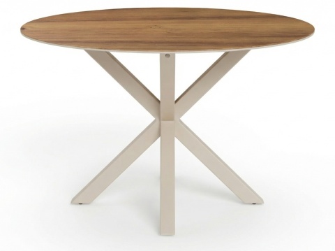Stół okrągły Heaven 119cm ceramika dąb / kaszmirowy