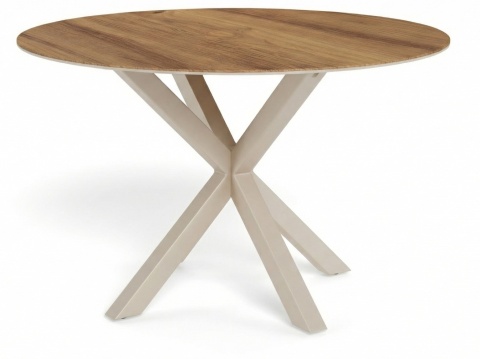 Stół okrągły Heaven 119cm ceramika dąb / kaszmirowy
