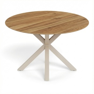 Stół okrągły Heaven 119cm ceramika dąb / kaszmirowy