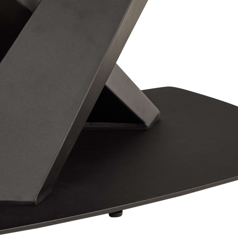 Stół rozkładany obrotowy Morella 160/240 cm blat ceramika piaskowy / czarny