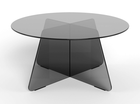 Stolik kawowy Samos okrągły szklany dymiony