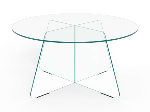 Stolik kawowy Samos okrągły szklany przezroczysty
