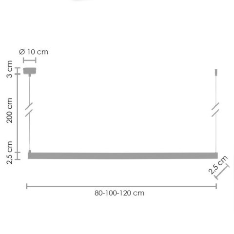 Lampa wisząca BEAM-80 LED 4000K złota 80 cm