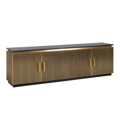 RICHMOND szafka RTV IRONVILLE 200 - marmur, metal, MDF, sklejka brzozowa