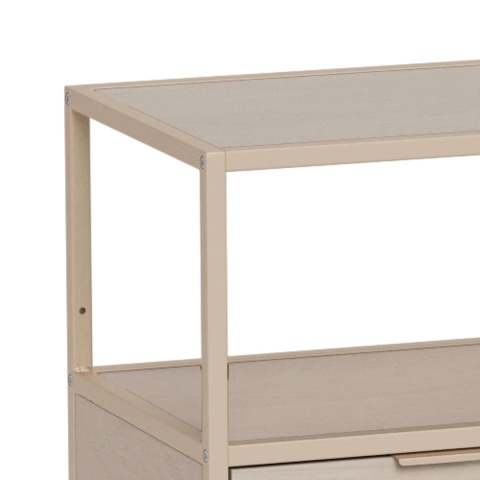 Regał Seaford niski z szufladami i ryflowanym panelem kaszmir