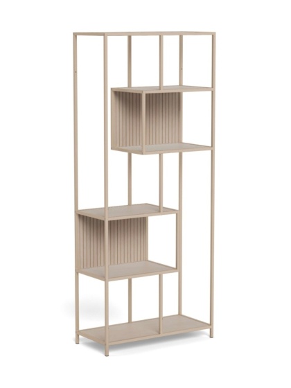 Regał Seaford wysoki ryflowany panel kaszmirowy