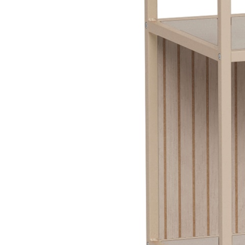 Regał Seaford wysoki ryflowany panel kaszmirowy