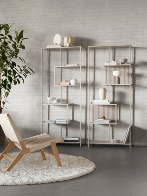 Regał Seaford wysoki ażurowy kaszmirowy