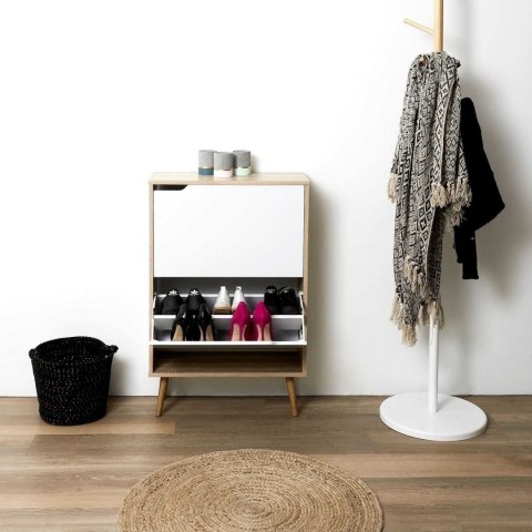 Szafka na buty Sabana biała/naturalna Szafka na buty Sabana biała/naturalna