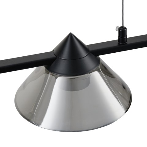 Lampa wisząca BLAKE 120 cm - LED, czarna, podłużna z sześcioma dymionymi kloszami