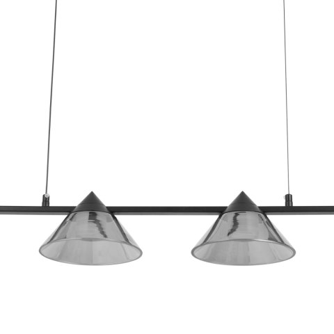 Lampa wisząca BLAKE 120 cm - LED, czarna, podłużna z sześcioma dymionymi kloszami