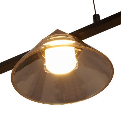 Lampa wisząca BLAKE 120 cm - LED, czarna, podłużna z sześcioma dymionymi kloszami
