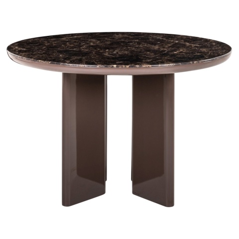 RICHMOND stół jadalniany okrągły Almundi 120 ceramika brązowy marmur / czekoladowy