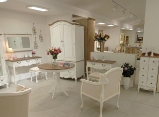 Rimini White Siedzisko tapicerowane - Biały/Brązowy