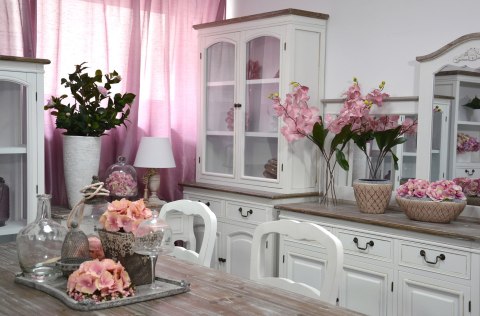 Rimini White Stół drewniany 160 prowansalski - Biały/Brązowy