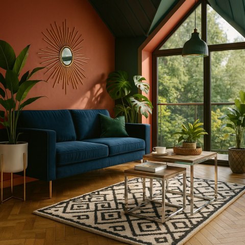 Glamour Zestaw stolików - Chrom/Brązowy
