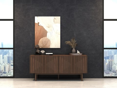 Komoda ryflowana Hudson modern classic - orzech włoski