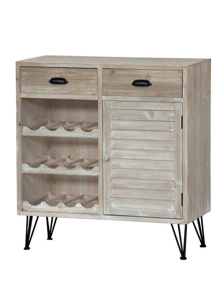 Loano Komoda na wino - Surowe jasne drewno