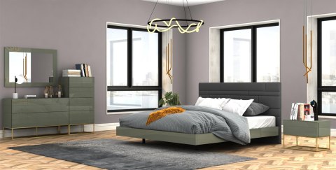 Rose Hill Łóżko tapicerowane 180cm - Cementowa zieleń