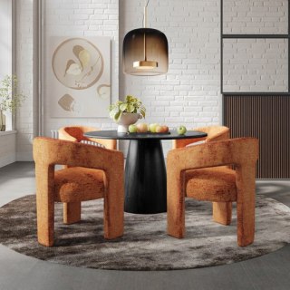 Avola Stół 127cm + 4 krzesła Leith - Czarny